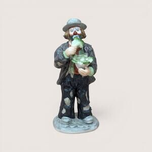 Vintage Flambro Emmett Kelly Jr Eating Lettuce Figurine